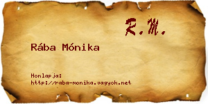 Rába Mónika névjegykártya